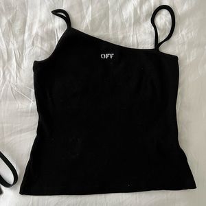 off-white asymmetrical tank